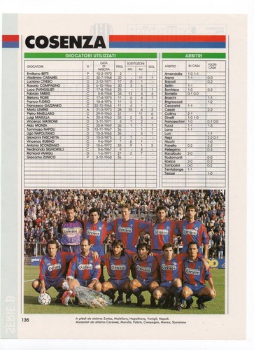 Cosenza serie 1993 1994 - cosenza, 1993-1994